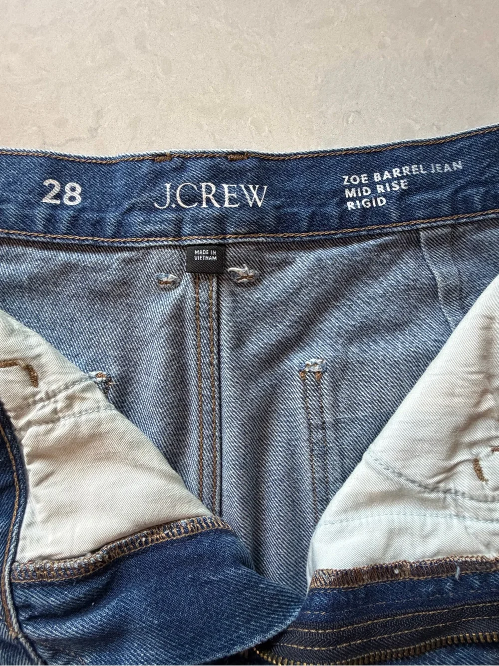 J. Crew Zoe Barrel Jeans Midwash